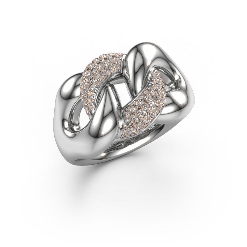 Ring Kylie 2 13mm 950 platinum brown diamond 0.435 crt