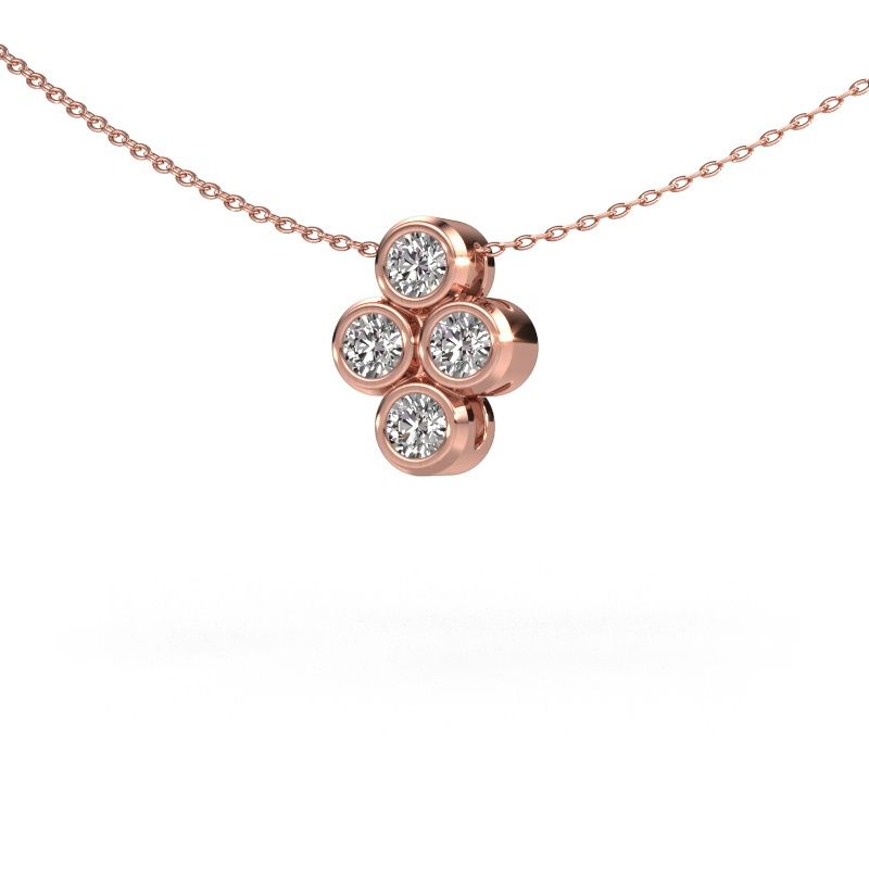 Pendentif Judi 585 or rose diamant 0.60 crt
