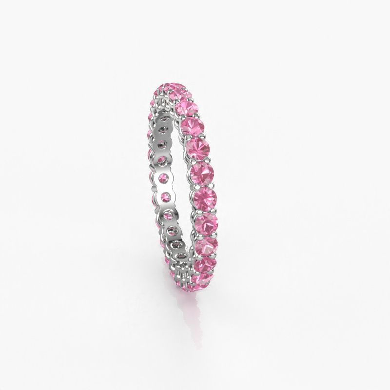Image of Stackable ring Michelle full 2.4 950 platinum pink sapphire 2.4 mm