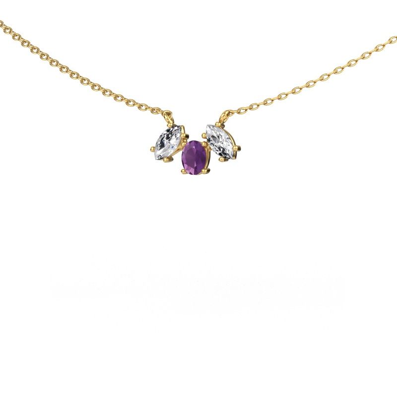 Collier Rachal 585 or jaune améthyste 4x3 mm