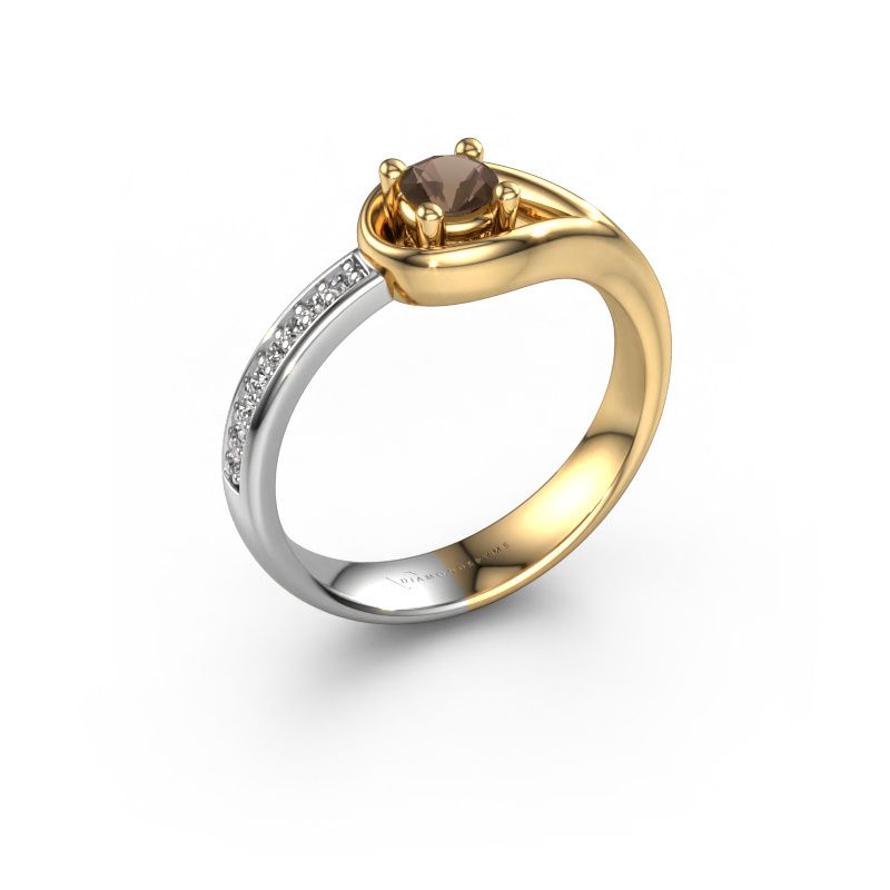 Ring Zara 585 gold smokey quartz 4 mm