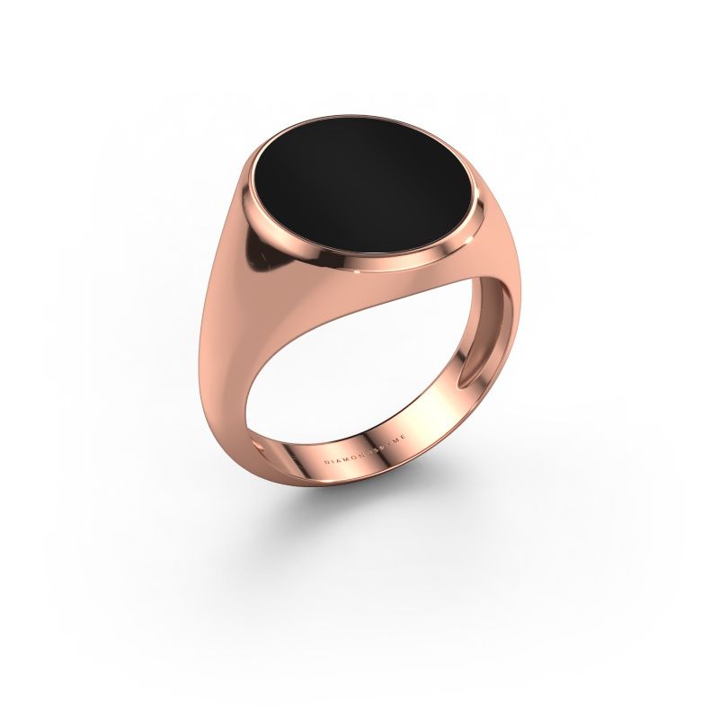 Signet ring Herman 5 light 585 rose gold onyx 15x13 mm