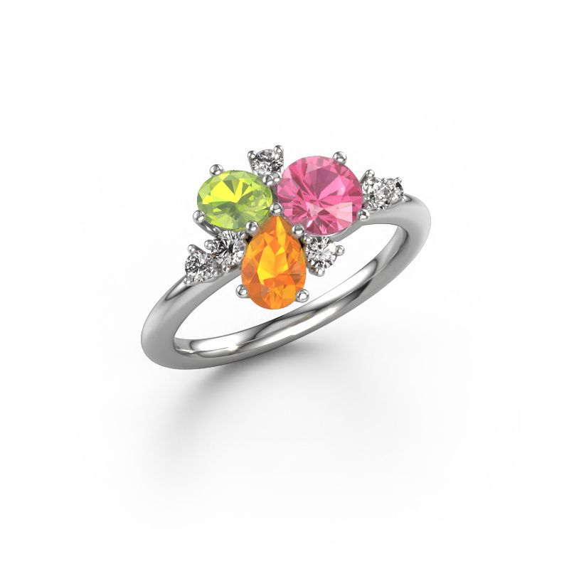 Bague Anja 585 or blanc saphir rose 5.4 mm