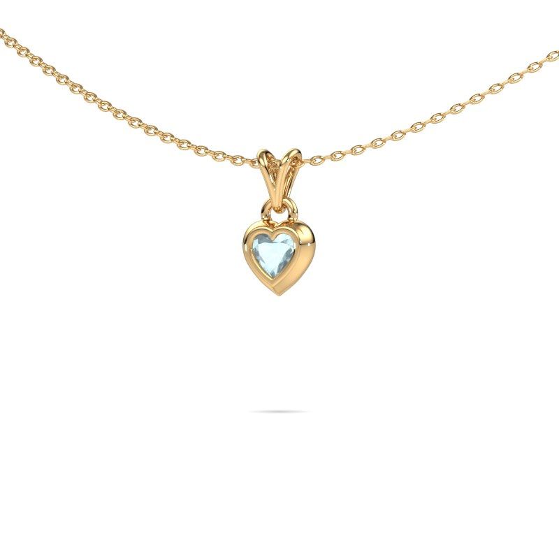 Pendant Charlotte Heart 585 gold aquamarine 4 mm