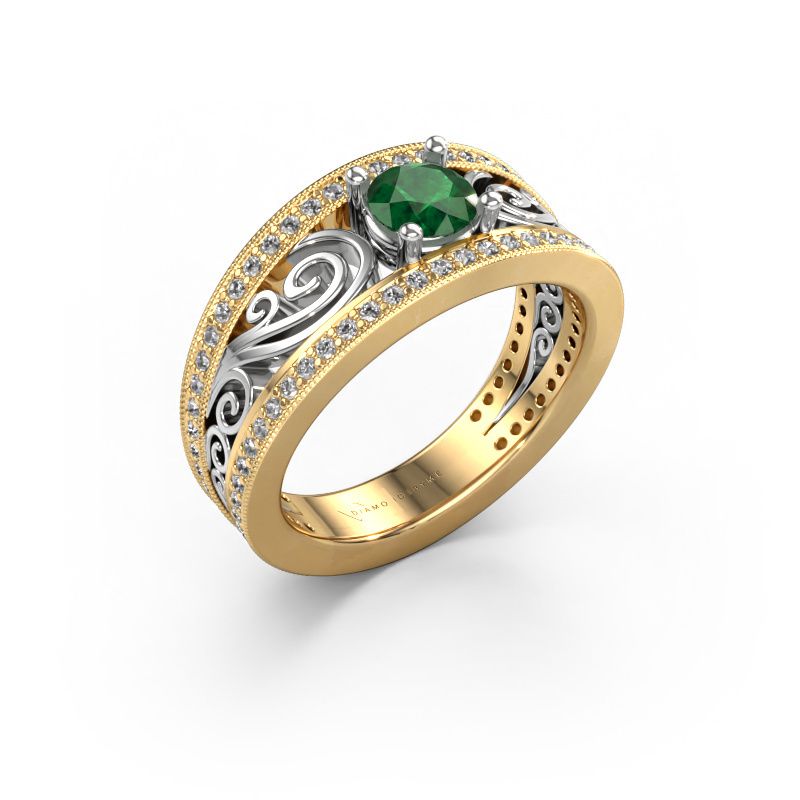 Engagement ring Julliana 585 gold emerald 5 mm