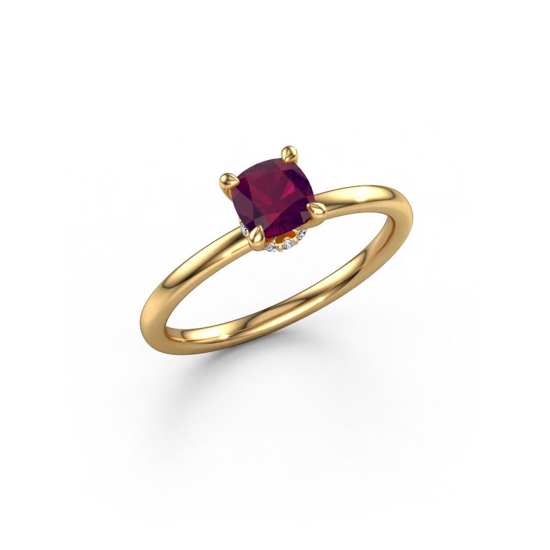 Bague de fiançailles Crystal CUS 3 585 or jaune rhodolite 5 mm