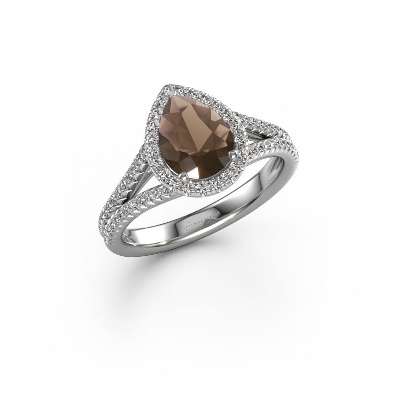 Verlobungsring Verla pear 2 950 Platin Rauchquarz 8x6 mm