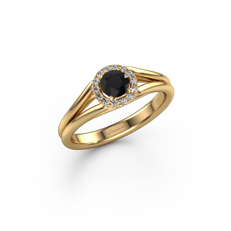 Verlobungsring Verla rnd 1 585 Gold Schwarz Diamant 0.585 crt