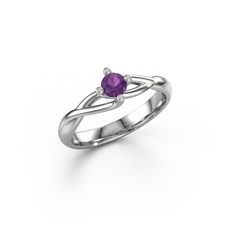 Verlobungsring Paulien 950 Platin Amethyst 4 mm