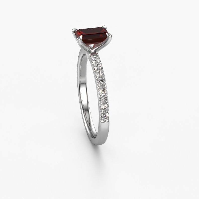 Image of Engagement Ring Crystal Eme 2<br/>950 platinum<br/>Garnet 6.5x4.5 mm