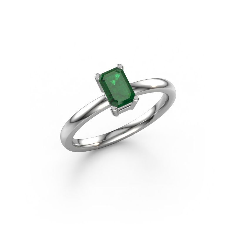Verlobungsring Denita 1 EME 950 Platin Smaragd 6x4 mm