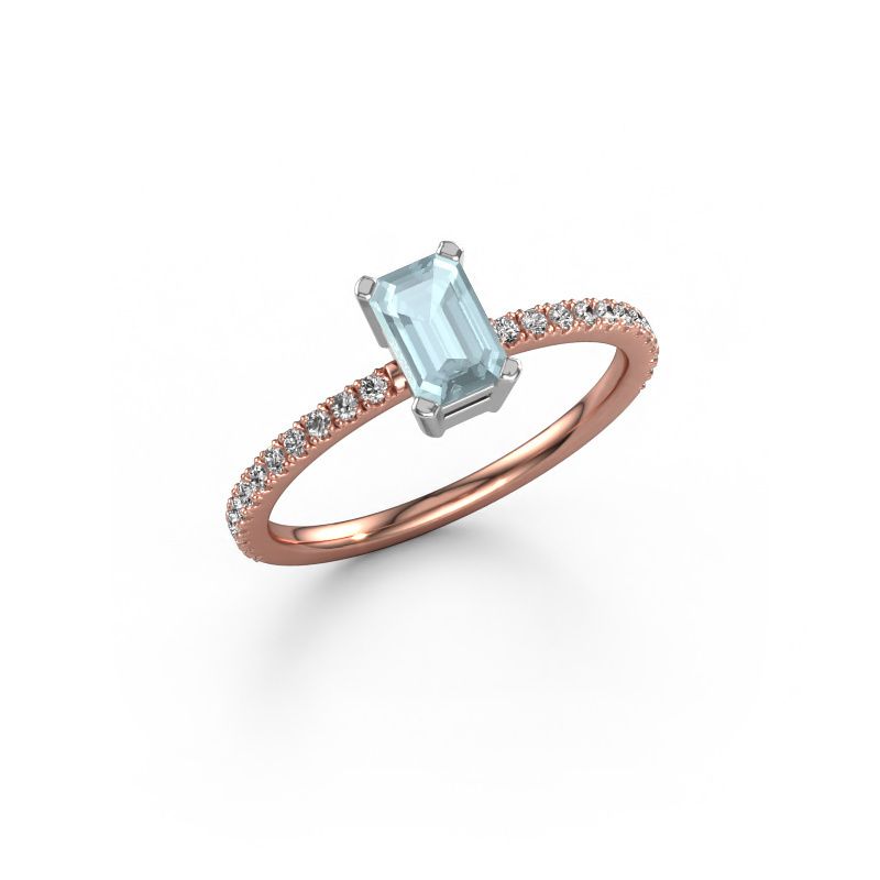 Verlobungsring Denita 2 EME 585 Roségold Aquamarin 6x4 mm
