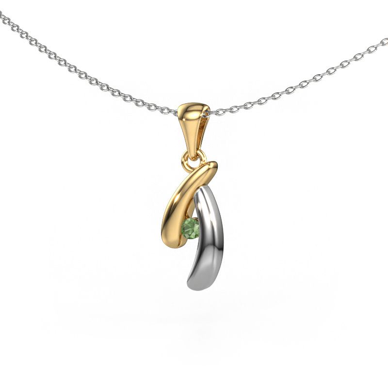 Anhänger Jinke 585 Gold Turmalin grün 2.5 mm