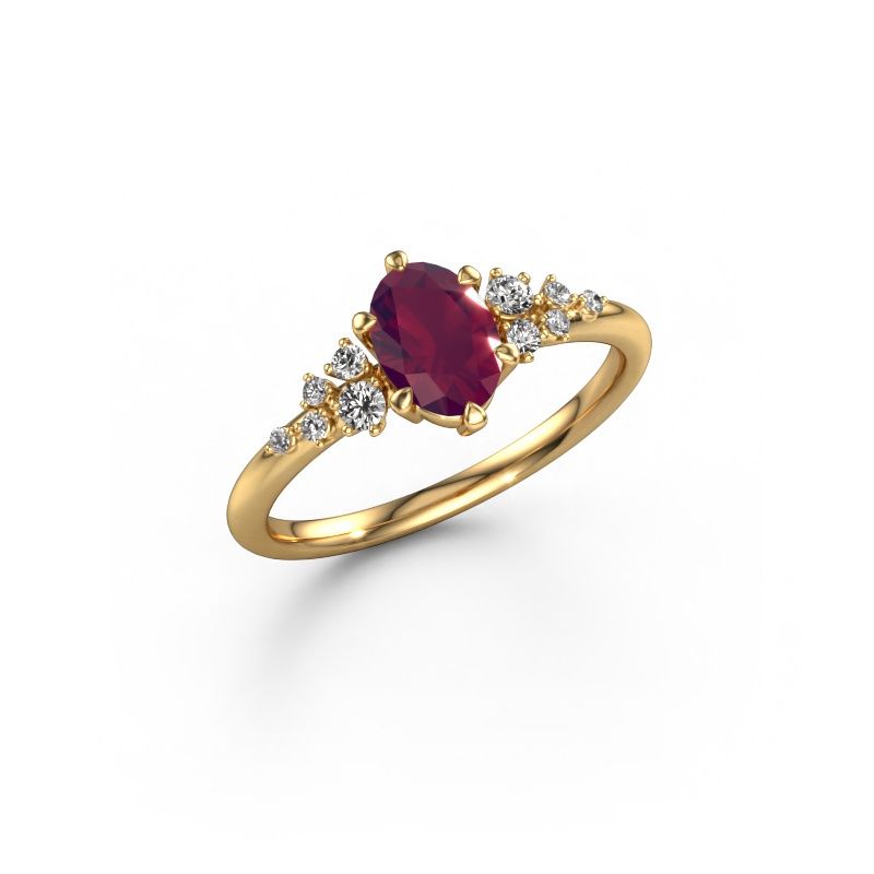 Ring Royce OVL 585 goud rhodoliet 7x5 mm