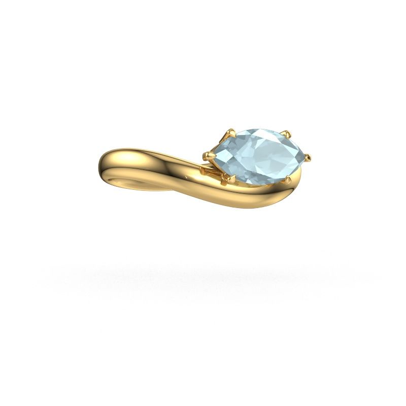 Engagement ring Floor MRQ 585 gold aquamarine 11x5.5 mm