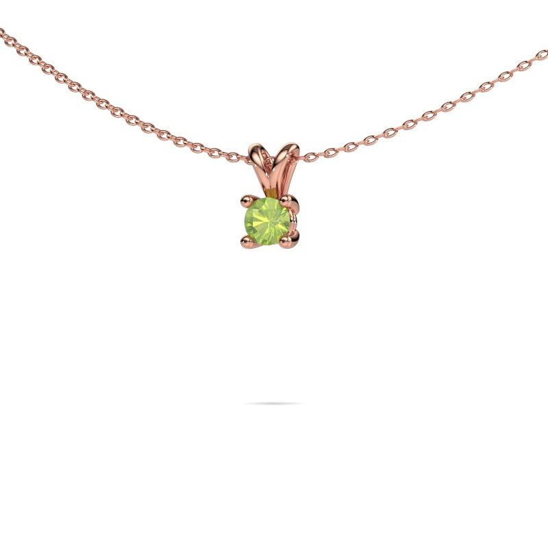 Pendant Sam RND 585 rose gold peridot 5 mm
