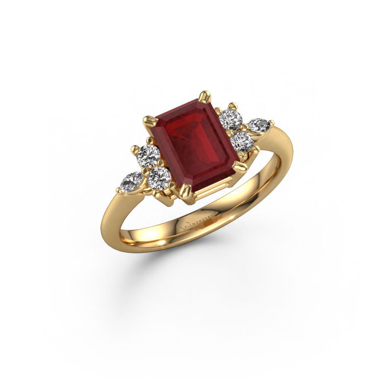 Bague Sade 585 or jaune rubis 8x6 mm