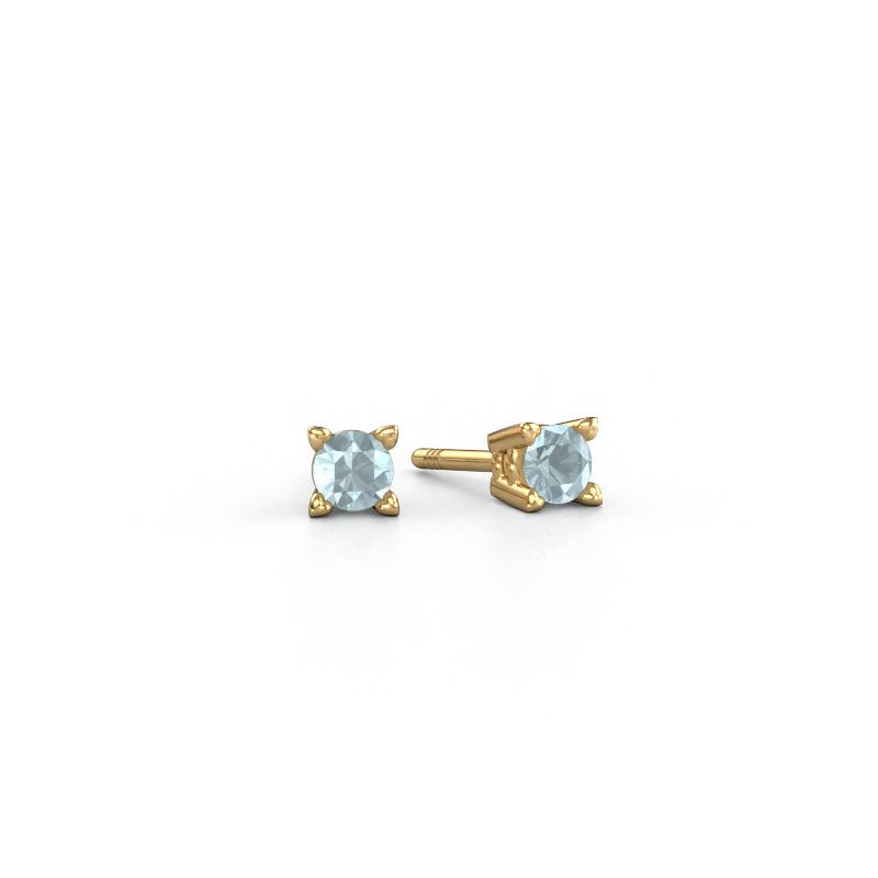 Stud earrings Cather 585 gold aquamarine 4 mm