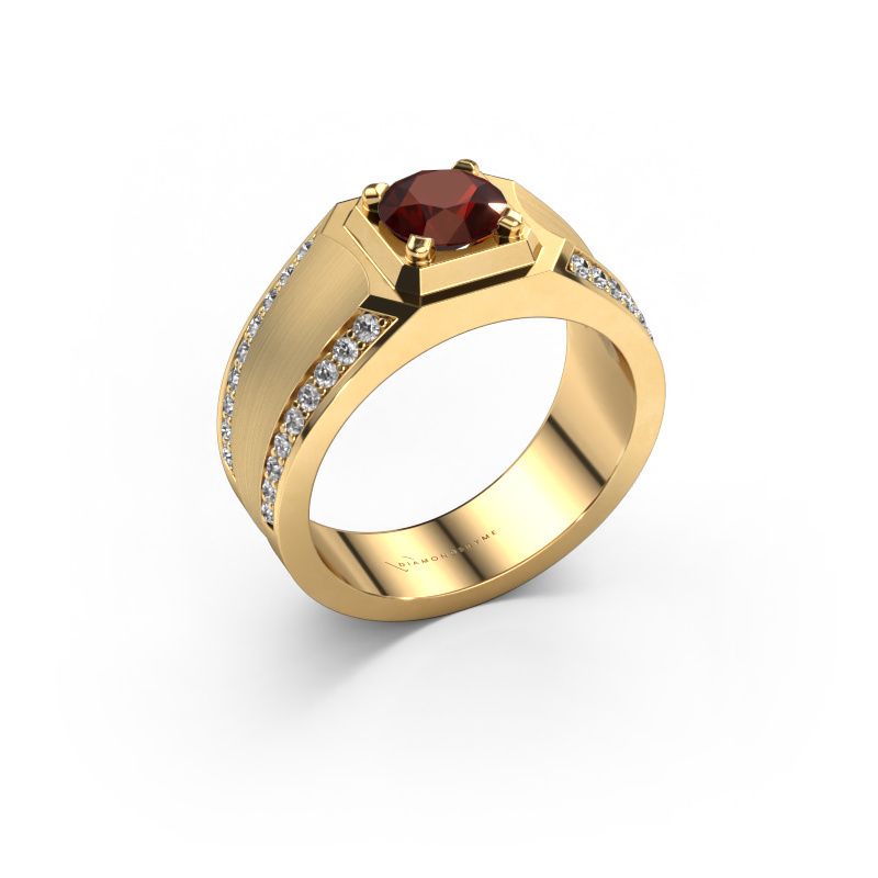Men's ring Maarten 585 gold garnet 6.5 mm