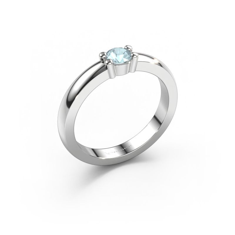 Ring Yasmin 1 950 platinum aquamarine 4 mm