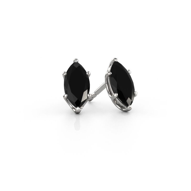 Clous d'oreilles Sam MRQ 585 or blanc diamant noir 1.20 crt