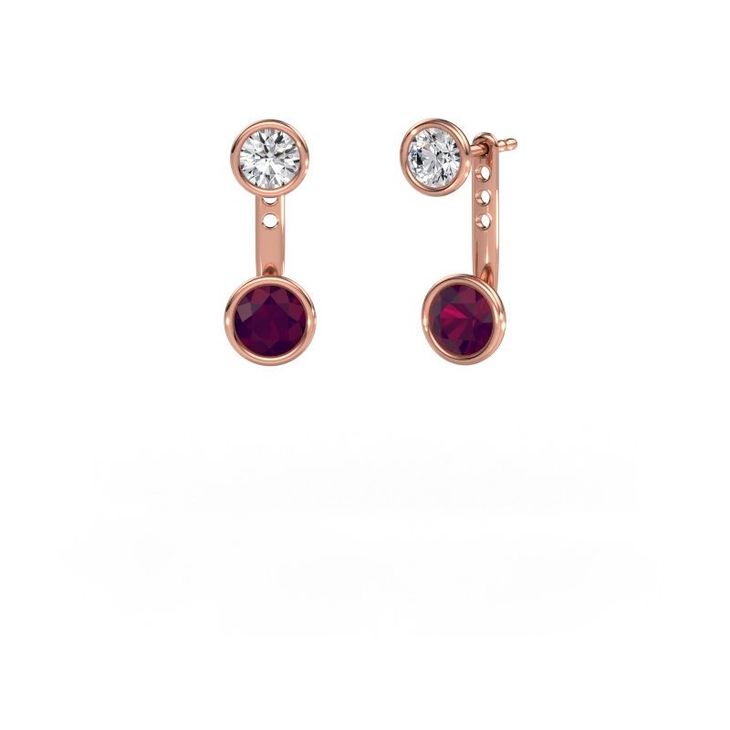 Oorbellen Halle 585 rosé goud rhodoliet 6 mm