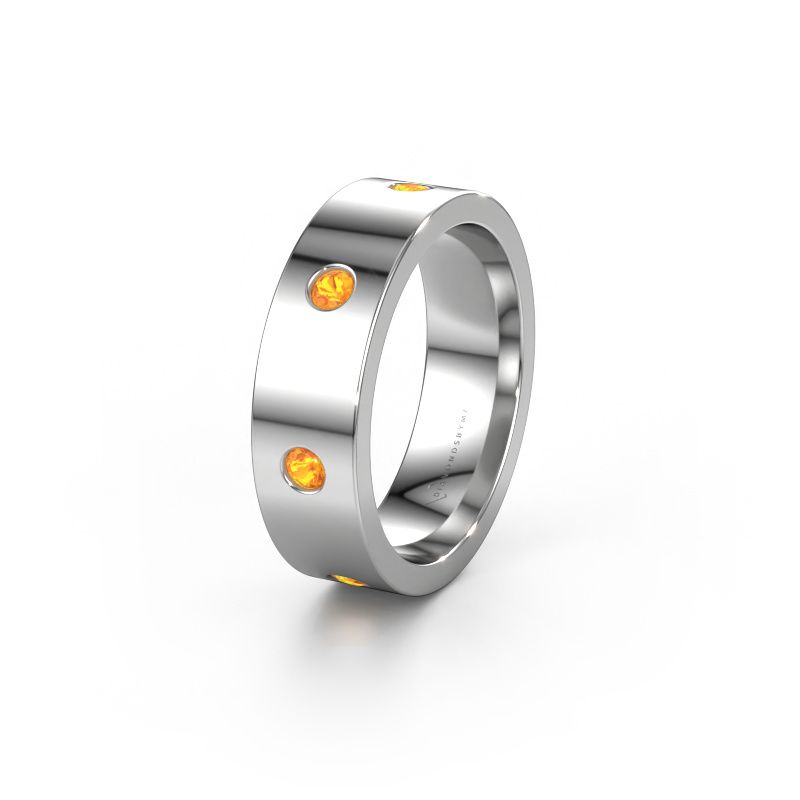 Trouwring WH0105L16BP 950 platina citrien 2.4 mm ±6x2 mm