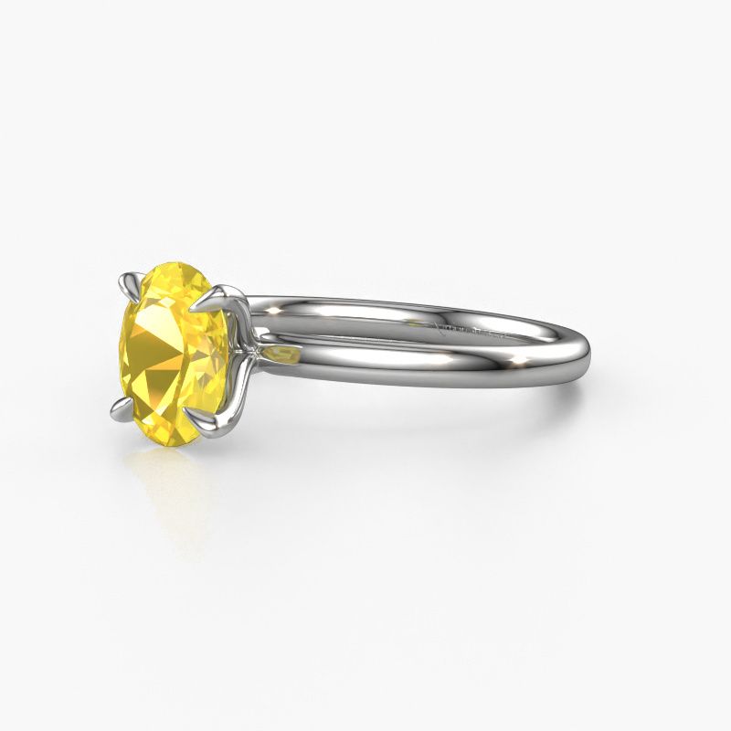 Image of Engagement Ring Crystal Ovl 1<br/>950 platinum<br/>Yellow sapphire 8x6 mm