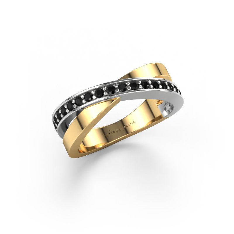 Ring Essie 585 goud zwarte diamant 0.432 crt