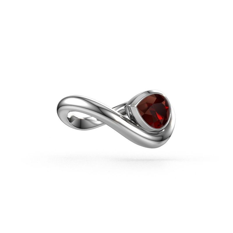 Ring Lena 950 Platin Granat 8x6 mm