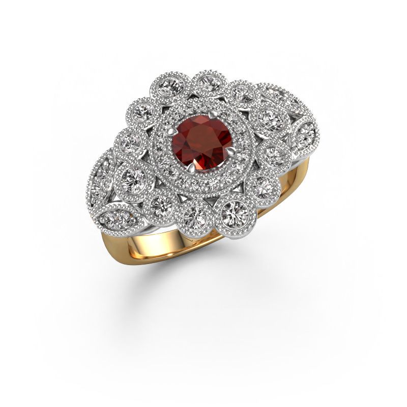 Ring Elia 585 gold garnet 5 mm