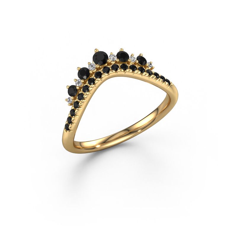 Stackable ring Nica C 585 gold black diamond 0.342 crt