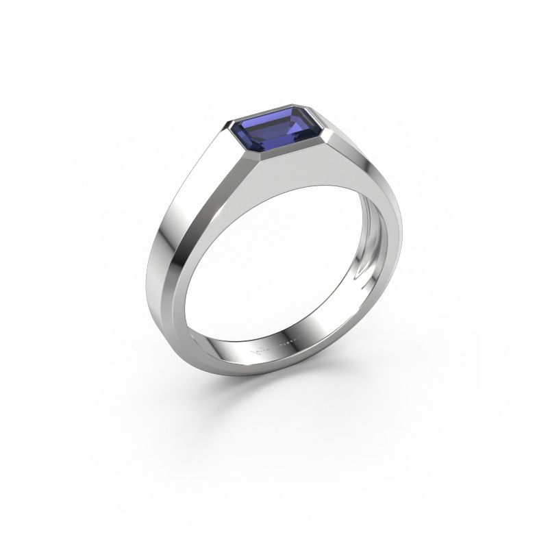 Men's ring Dylan 1 585 white gold sapphire 7x5 mm