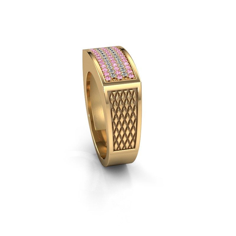 Afbeelding van Heren ring Erwin<br/>585 goud<br/>Roze saffier 1.2 mm