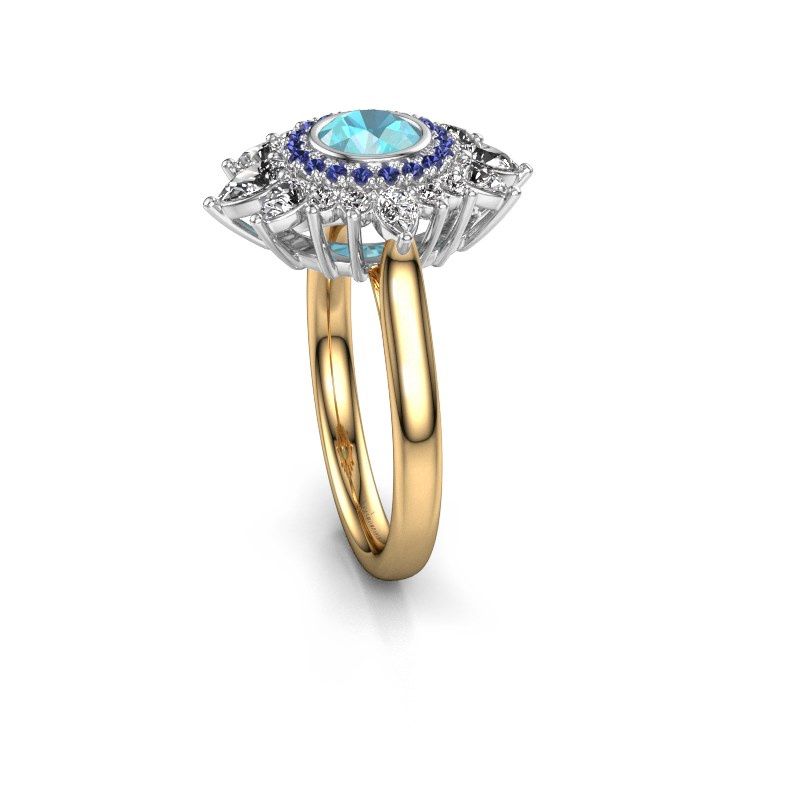 Image of Engagement ring Tianna 585 gold blue topaz 5 mm