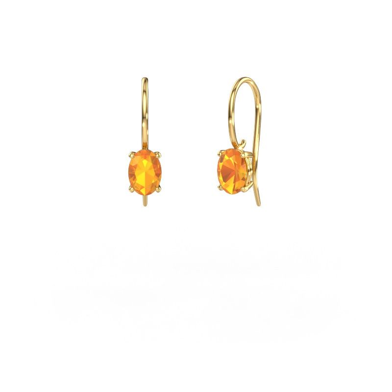 Pendants d'oreilles Cleo OVL 585 or jaune citrine 7x5 mm