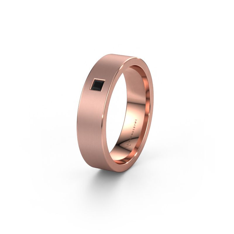 Trouwring WH0101L15BMSQ 585 rosé goud zwarte diamant ±5x2 mm
