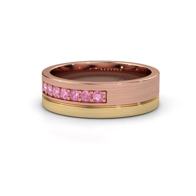 Image of Wedding ring WH0312L16AM<br/>585 rose gold ±6x1.7 mm<br/>Pink sapphire