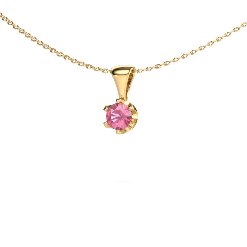 Collier Fran 585 or jaune saphir rose 5 mm