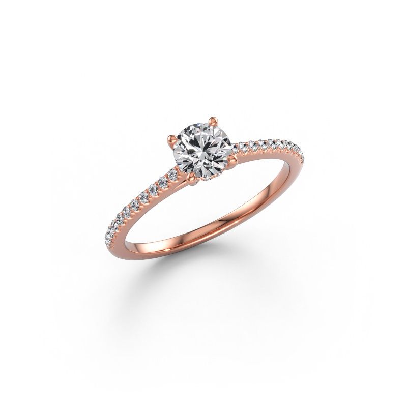 Bague de fiançailles Sophie RND 585 or rose diamant 0.50 crt