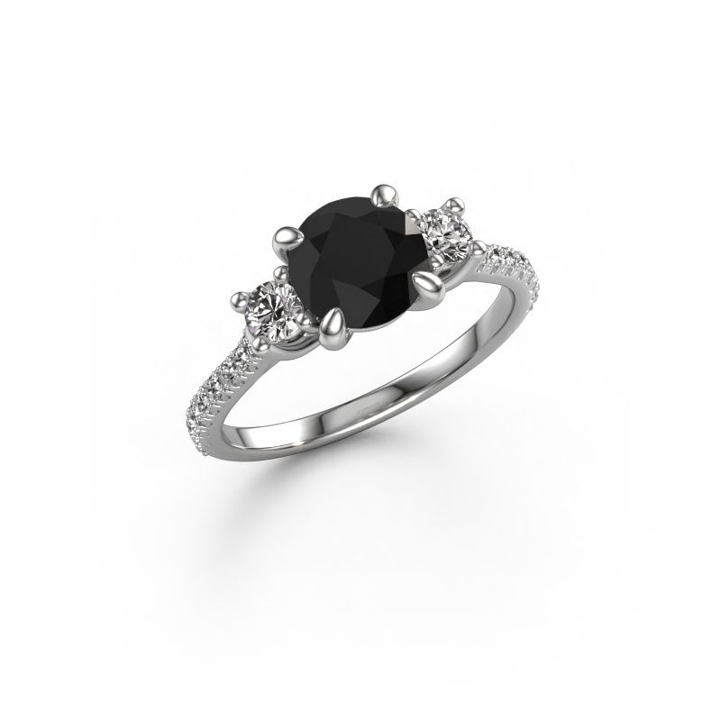 Verlovingsring Jesica 950 platina zwarte diamant 2.08 crt