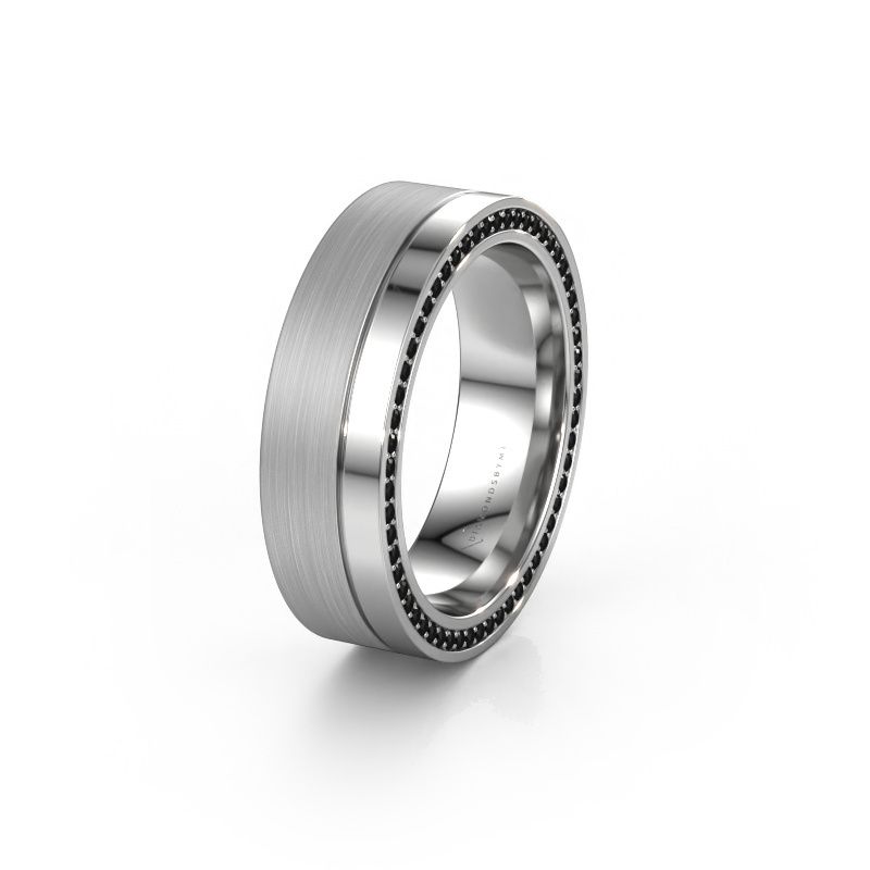 Ehering WH0313L16B 585 Weißgold Schwarz Diamant ±6x2 mm