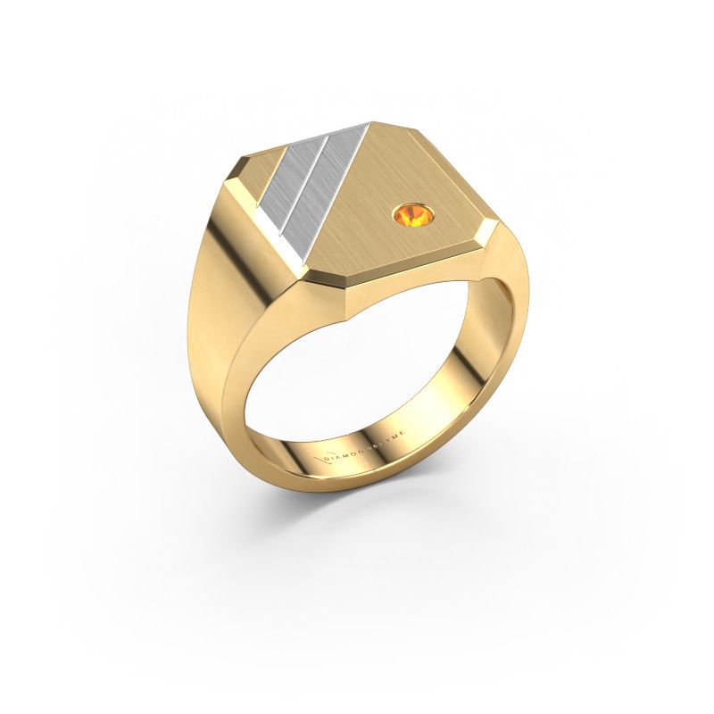 Signet ring Patrick 3 585 gold citrin 2.5 mm