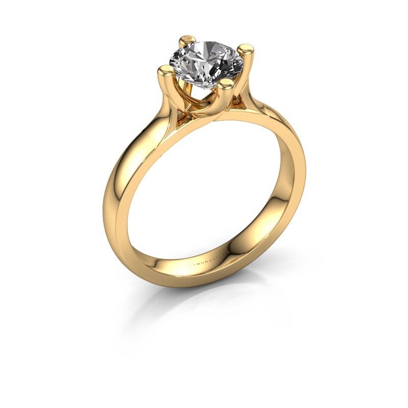 Image de Bague de fiançailles Eva 585 or jaune diamant 0.10 crt