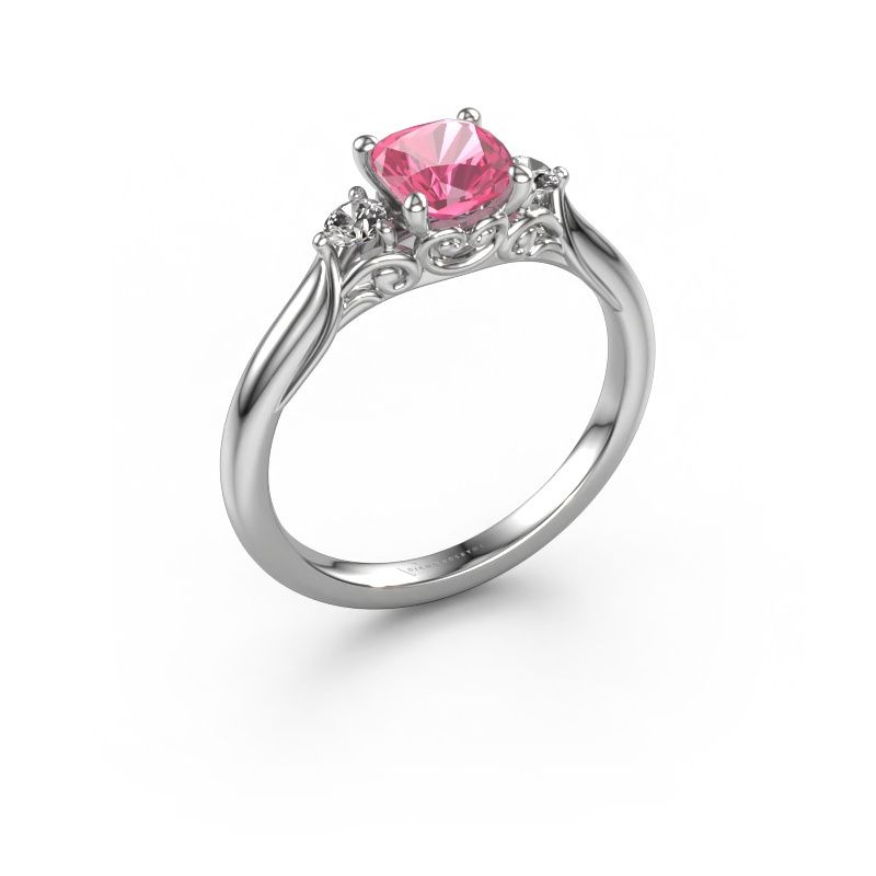 Verlobungsring Laurian CUS 950 Platin Pink Saphir 5.5 mm