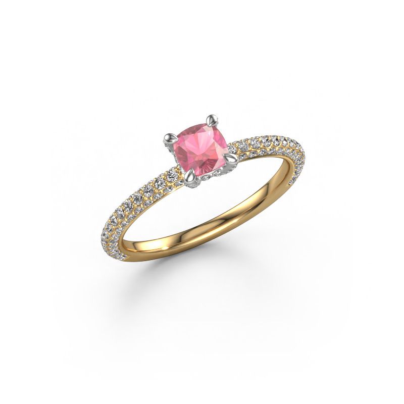 Engagement ring Saskia 2 CUS 585 gold tourmaline pink 4.5 mm