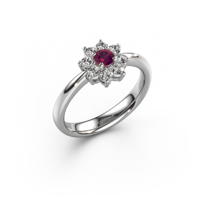 Verlovingsring Camille 1 585 witgoud rhodoliet 3.4 mm