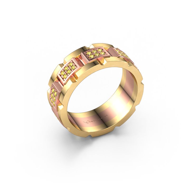 Herrenring Ricardo 3 585 Roségold Gelb Saphir 1.2 mm