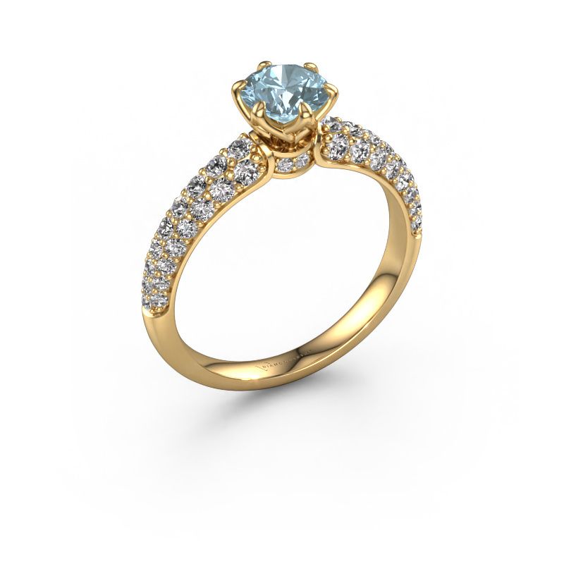 Engagement ring Meryl 585 gold blue lab grown diamond 5.7 mm