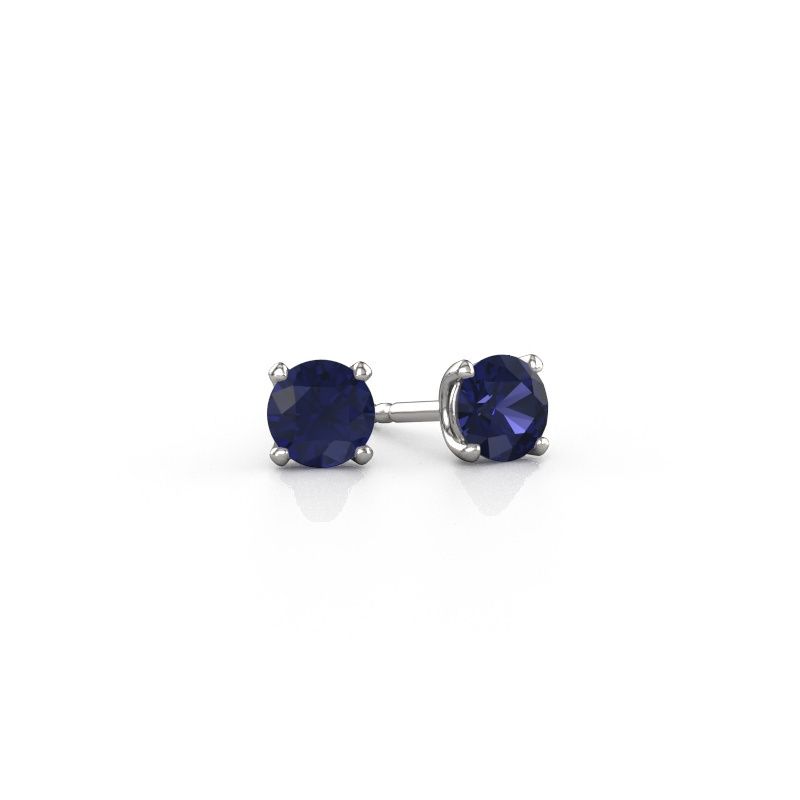 Clous d'oreilles Sam RND 585 or blanc saphir 5 mm